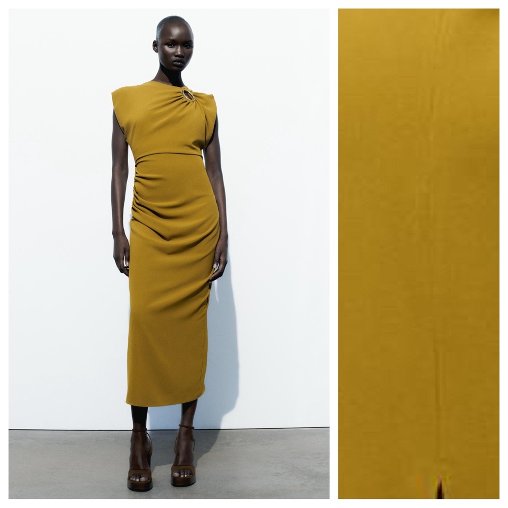 Zara Mustard Midi Dress
